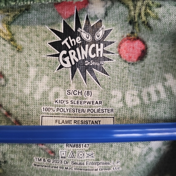 The Grinch Childrens Size 8 Pajama Set Long Sleeve Shirt And Pants - Picture 2 of 10